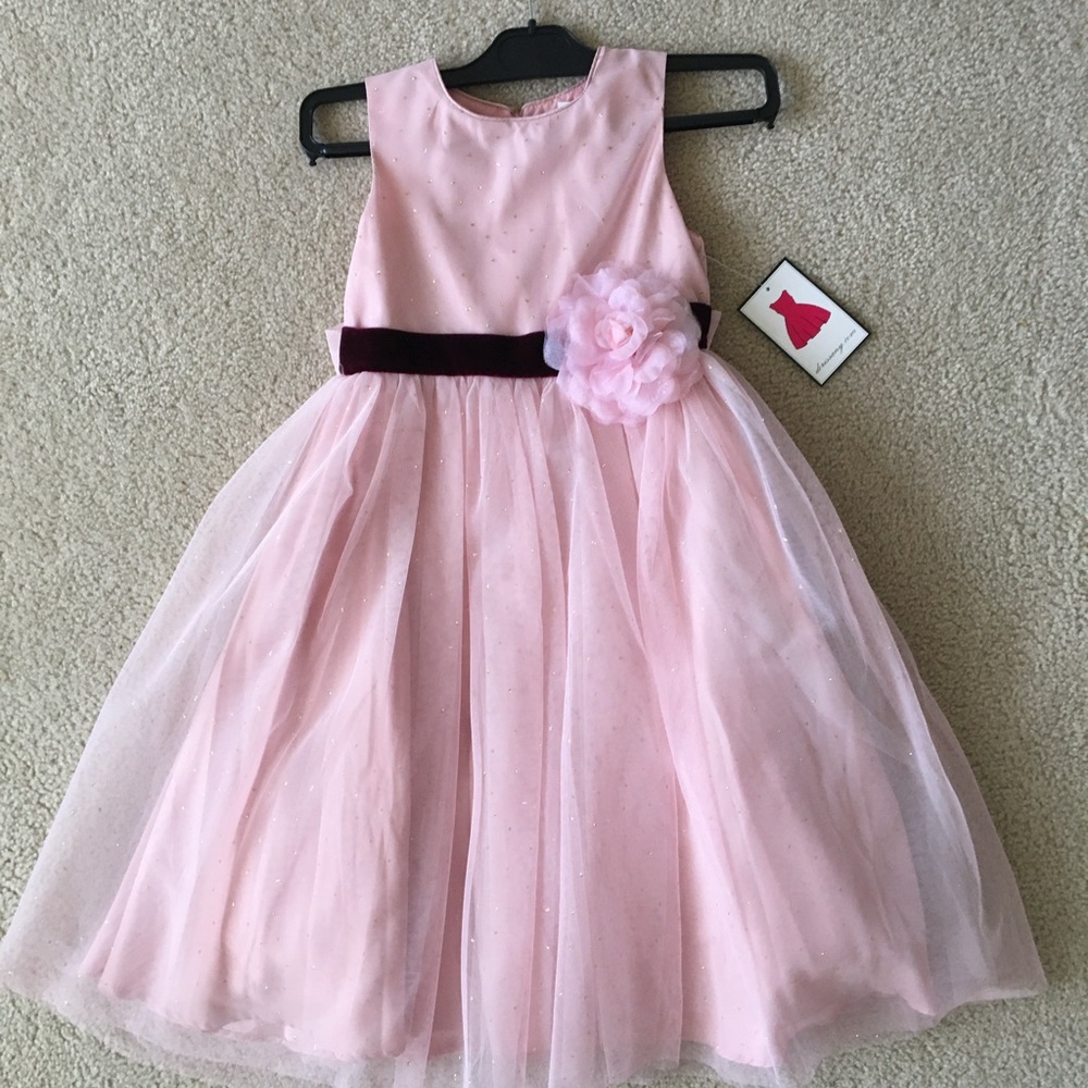 New with tag Pink glitter special occasion holiday new year dress size 6X
